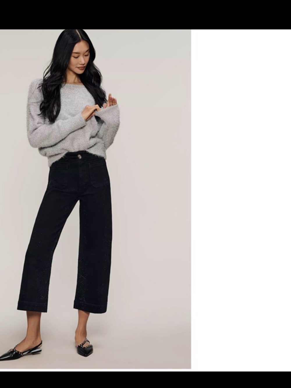 Anthropologie Maeve Collette sparkle high rise crop pant 25P